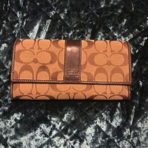 Authentic tan & brown Coach wallet